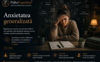 Ilustrație simbolică reprezentând anxietatea generalizată, caracterizată prin îngrijorare excesivă, gânduri persistente și dificultatea de a controla anticiparea unor evenimente negative.