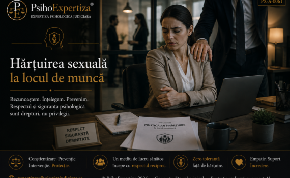 Ilustrație simbolică reprezentând hărțuirea sexuală la locul de muncă, evidențiind impactul psihologic al comportamentelor nedorite și importanța unui mediu profesional bazat pe respect, siguranță și demnitate.
