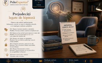 Ilustrație simbolică reprezentând hipnoza ca proces psihologic bazat pe concentrare și relaxare, într-un cabinet de psihologie, evidențiind diferența dintre miturile populare și realitatea științifică.