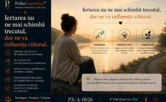 Imagine conceptuală despre iertare și vindecare emoțională, ilustrând procesul de eliberare de resentimente, redobândirea echilibrului interior și orientarea către viitor.