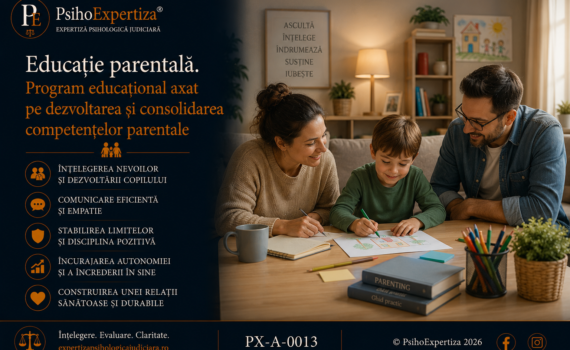 Imagine conceptuală despre educația parentală, ilustrând colaborarea dintre părinți și copil într-un proces de învățare și dezvoltare a competențelor parentale.